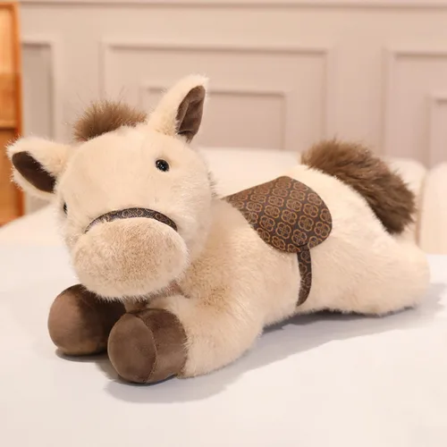 Vista 8 de PEACH CAT Animal de peluche de caballo de 8 pulgadas, lindo caballo de peluche suave, juguetes de peluche, regalos para niños, color negro
