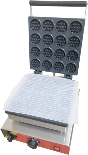 Vista 3 de INTBUYING Máquina eléctrica comercial para hacer gofres para tartas redondas, cuerpo de acero inoxidable con revestimiento antiadherente, máquina