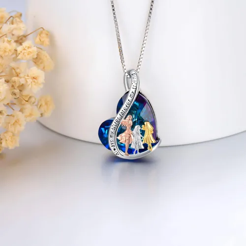 Vista 18 de Collar de plata de ley para hermanas, joyas de cumpleaños para hermanas y amigas