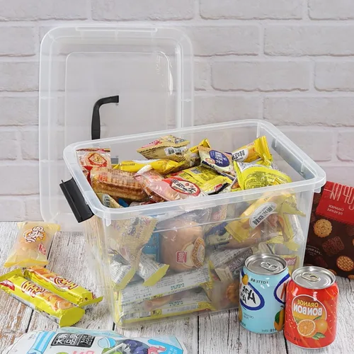 Vista 7 de Contenedores de almacenamiento de plástico de 12 cuartos de galón con tapas, caja de almacenamiento de plástico, 6 paquetes