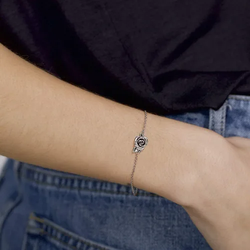 Vista 2 de Joyería de Urna de Cremación de Rosa para Cenizas - Anillo Pulsera Collar Recuerdo Conmemorativo de Plata de Ley 925 Regalo para Mujeres, Regalo