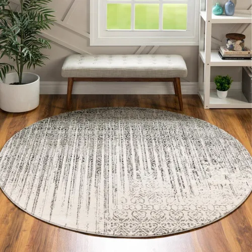 Vista 31 de Unique Loom Del Mar Collection Alfombra de Área - Jennifer (5' 1" x 8' Rectángulo, Gris/Negro)