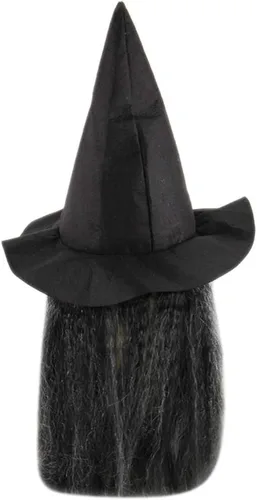 Vista 5 de XGOPTS Máscara de bruja vieja verde aterradora de Halloween con sombrero