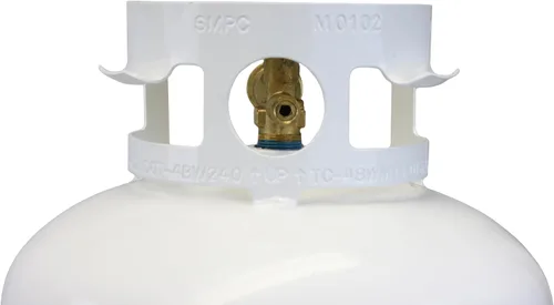 Vista 8 de Flame King YSN401b - Cilindro de tanque de propano de acero de 40 libras con válvula OPD, color blanco