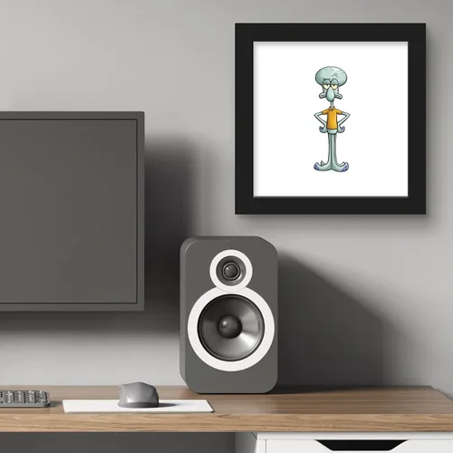 Vista 6 de Trends International Gallery Pops Nickelodeon Bob Esponja SquarePants - Póster de pared de calamardo de 12 x 12 pulgadas, versión enmarcada en negro