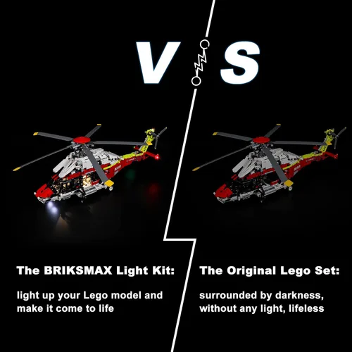 Vista 9 de BRIKSMAX Kit de iluminación LED para LEGO-42145 Airbus H175 Rescue Helicopter - Compatible con el modelo de bloques de construcción Lego Technic