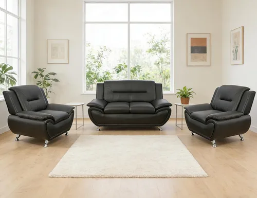 Vista 64 de Sofás de cuero para sala de estar, juego de sofá seccional, juego de 2 piezas de muebles para sala de estar, juego de sofá y sofá biplaza