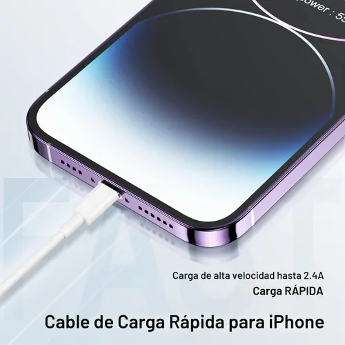 Vista 2 de Susnwere Cable de carga extra largo para iPhone de 15 pies, [certificado Apple MFi], cable USB a Lightning de 15 pies, cable de carga rápida