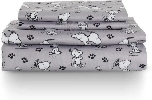 Vista 29 de Berkshire Peanuts® - Juego de sábanas tamaño individual, 3 piezas, diseño de personajes lindos Snoopy de microfibra suave, mini Snoopy y Woodstock