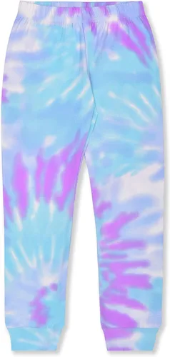 Vista 4 de Disney Frozen Elsa Anna and Olaf - Conjunto de sudadera con capucha y pantalones deportivos para niñas pequeñas y niños pequeños lilaazul