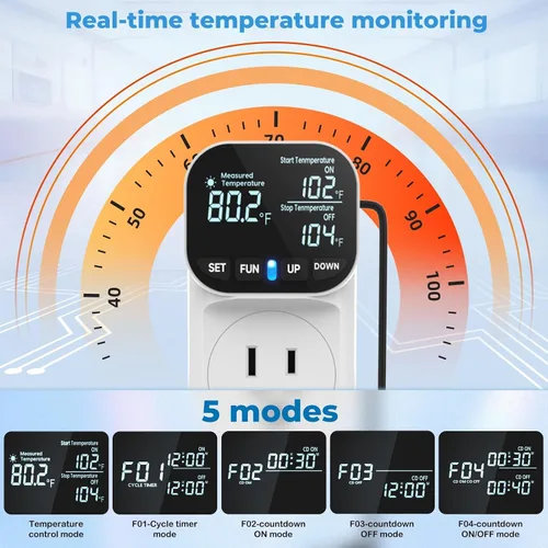 Vista 5 de Calentador de agua eléctrico de inmersión de 1800 W, calentadores de agua totalmente sumergibles con termostato y GFCI, para fregaderos, bañeras