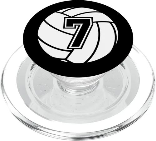 Vista 8 de Jugador de voleibol #7 Voleibol Mamá Papá Jersey Número 7 PopSockets Estándar PopGrip