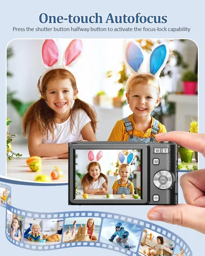 Vista 5 de Cámara digital mejorada, 50 MP de alta definición completa, 1080P con zoom de 16x antivibraciones, cámara compacta para niños, estudiantes, niños
