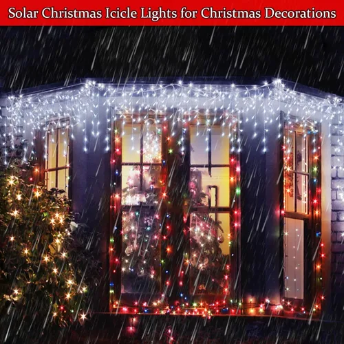 Vista 5 de Serie de 304 luces LED impermeables para exteriores para Navidad, bodas y decoración de fiestas - 8 modos, blanco frío