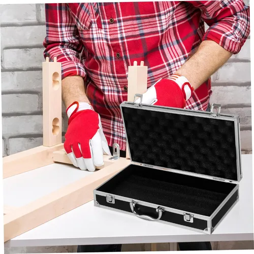 Vista 6 de VILLCASE Portable Aluminum Alloy Toolbox with Slide Lock Large Capacity Medicine and Instrument Case with Handle for Home Garage Workshop Storage