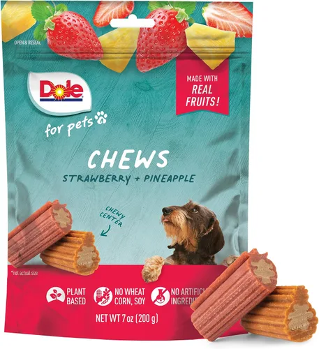 Vista 10 de Dole para Mascotas Masticables para Perros Recién Traídos, Golosinas para Perros Surtidas Sabor Plátano y Calabaza, 7oz Con Sabor de Verduras