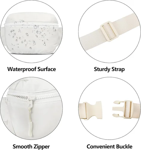 Vista 4 de Bolsa de Cintura Frenou Riñonera de Moda para Mujeres y Hombres, Riñonera con Correa Ajustable para Regalo, Riñonera para Viaje, Correr, Senderismo