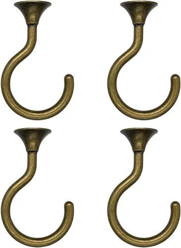 Vista 7 de Ganchos de techo para plantas colgantes (2 juegos, negro)