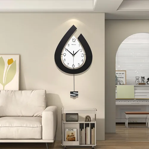 Vista 7 de Reloj de pared grande para decoración de sala de estar, péndulo decorativo grande, reloj de pared moderno, silencioso, sin tictac, funciona