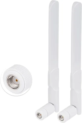 Vista 9 de Bingfu Antena de doble banda WiFi 2.4GHz 5GHz 5.8GHz 8dBi MIMO RP-SMA Macho Antena (paquete de 2) para enrutador WiFi, tarjeta de red inalámbrica