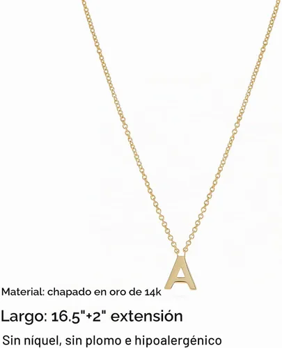 Vista 5 de Collares con Iniciales para Mujer, Collar de Letra de Oro de 14k Chapado en Oro Delicado, Collar Pequeño con Colgante de Inicial, Collar de A1