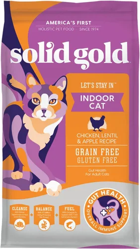 Vista 8 de Solid Gold Let's Stay in – Alimento seco para gatos de interior – Bola de pelo y apoyo estomacal sensible – Pollo 6 libras – Paquete variado