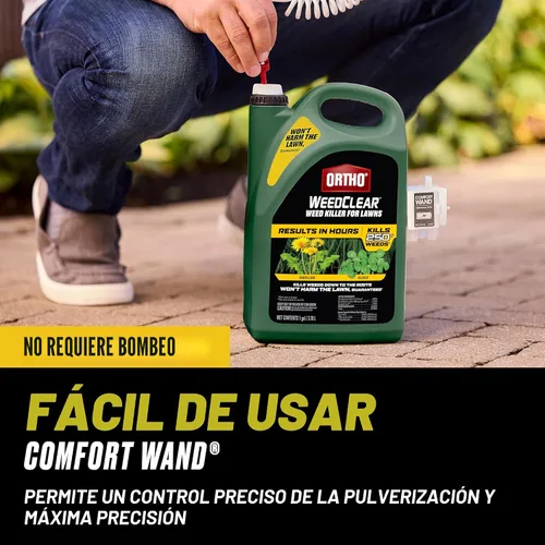Vista 6 de Ortho WeedClear herbicida para césped con Comfort Wand, mata más de 250 malas hierbas incluyendo diente de león y trébol, 1 galón.