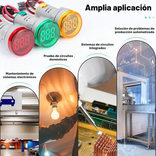Vista 6 de DROK - Juego de 3 medidores de corriente AC 100A, probador de corriente digital AC 0-100A con pantalla LED grande, adecuado para 110V 220V, panel