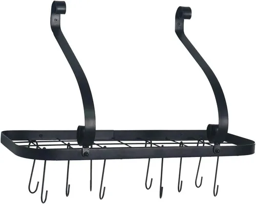Vista 5 de Ochine Estantes flotantes de pared para cocina, baño, estantes montados en la pared, de madera rústica, estante de especias de cocina con barra