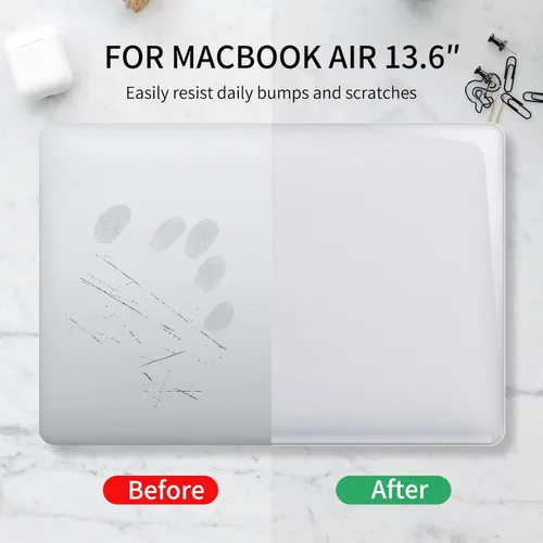 Vista 3 de Seorsok Funda compatible con MacBook Air de 13.6 pulgadas, versión 2022, chip A2681 M2 con pantalla de retina líquida, Touch ID, carcasa rígida
