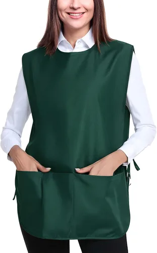 Vista 7 de BOHARERS Delantal Smock Cobbler para Mujeres y Hombres - con Lazos Laterales y 3 Bolsillos para Chef de Cocina, Limpieza, Estilista