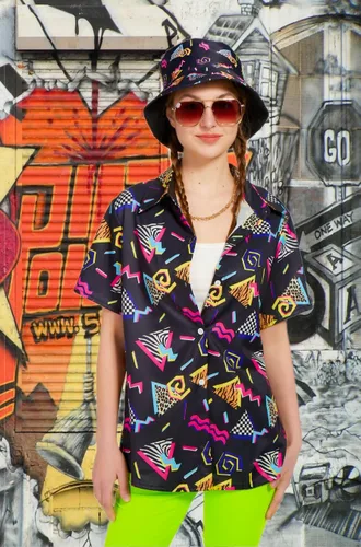 Vista 2 de Verceco Trajes de los años 80 y 90 para mujer, unisex, hip hop, accesorios de disfraz retro de los años 90, trajes de fiesta temática de los años