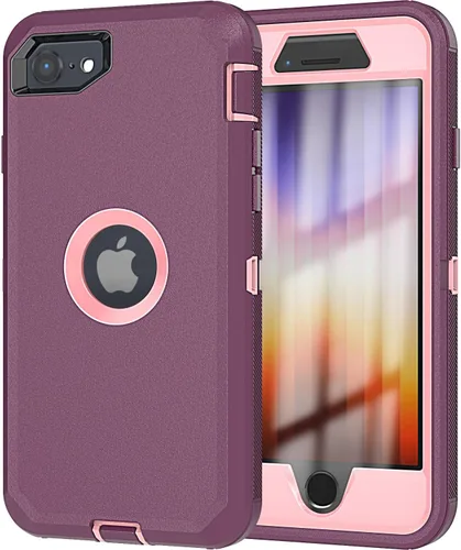 Vista 14 de YmhxcY Funda para iPhone SE 2022/2020, iPhone 8/7 con protector de pantalla integrado a prueba de caídas, 3 capas de cubierta duradera, a prueba
