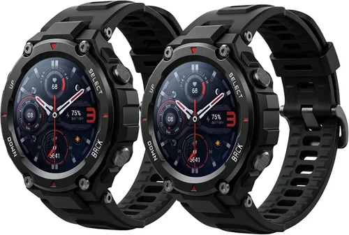 Vista 6 de Paquete de 2 correas impermeables compatibles con Amazfit T-Rex Pro Watch, correa de repuesto de silicona suave para reloj inteligente Amazfit