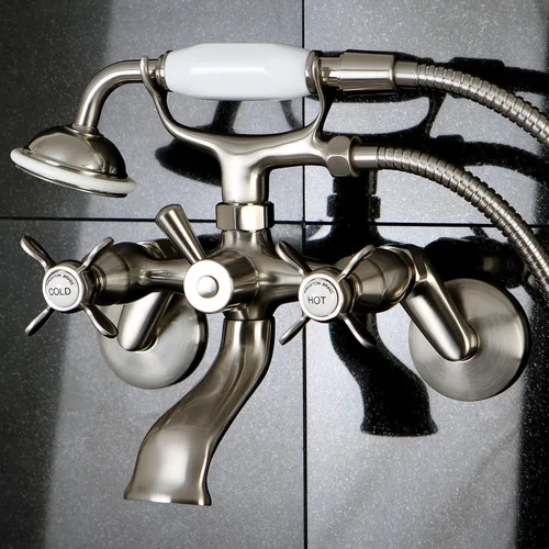 Vista 9 de Kingston Brass KS286ORB Essex - Grifo de bañera con patas de garra de montaje en pared con ducha de mano, bronce aceitado