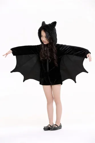 Vista 4 de Cuteshower Disfraz de murciélago para niños disfraz de Halloween para niñas