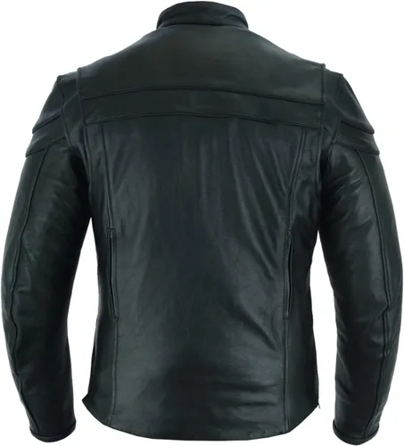 Vista 8 de Vance Leather Chaqueta Racer de cuero prémium con rejillas de ventilación para hombre