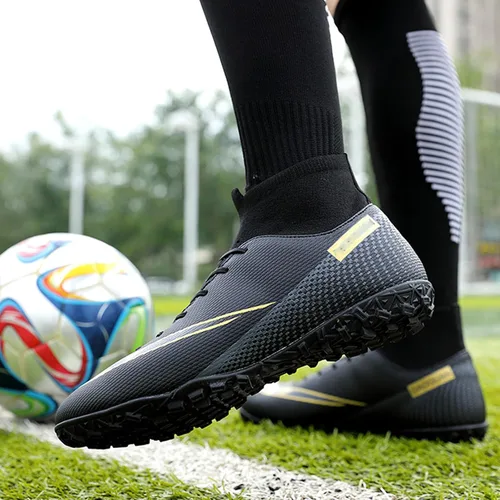 Vista 8 de DKHHN Zapatos de fútbol de interior para hombre, botas de fútbol de fútbol sala con cordones antideslizantes