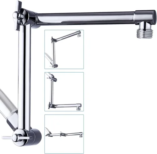Vista 9 de G-Promise Brazo de Extensión para Cabezal de Ducha de 13 Pulgadas, Extensor de Latón Macizo Ajustable en Altura y Ángulo, Eleva o Baja la Ducha