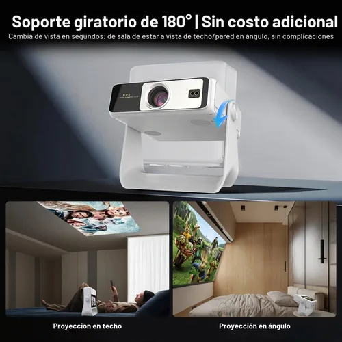 Vista 9 de Smart Projector【TouchScreen/Built-in APPs/Auto Focus Keystone】 4K Support with wifi and bluetooth Outdoor Projector, Dual-Screen Sync, for Home