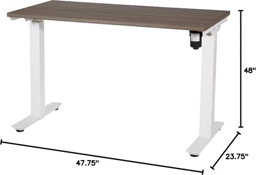 Vista 3 de Office Star Prado - Mesa motorizada de altura ajustable de 4 pies con control de memoria programable de 4 posiciones, parte superior de nogal urbano