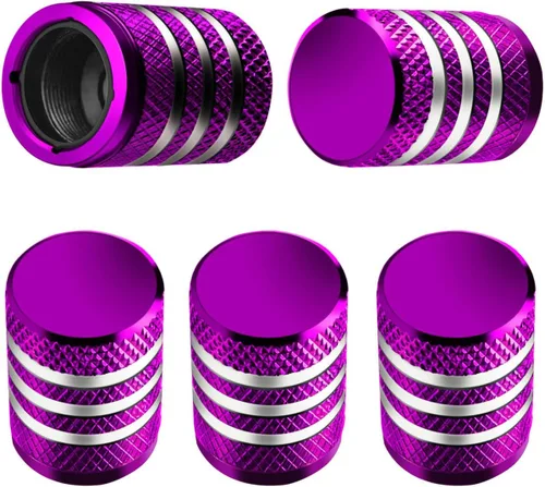 Vista 23 de Tapones para vástago de válvula de neumático, paquete de 5, tapa de aire de neumático N2, metal nitrógeno con forro de plástico, resistente a