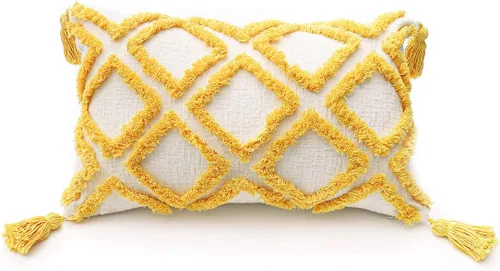 Vista 7 de PLWORLD - Funda de almohada con diseño boho de diamantes (1 unidad)