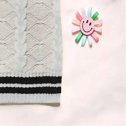 Vista 3 de Suéter de punto para bebé niño y niña, chaleco uniforme de color puro, algodón, primavera, otoño, niño pequeño