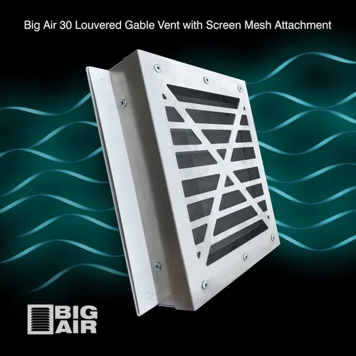 Vista 3 de BIG AIR 30 Ventilación de contenedores con pantalla - Ventilación de pared a dos aguas con rejilla para condensación y flujo de aire Se adapta a