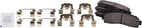 Vista 4 de TRQ Kit de pastillas de freno delantero y rotor, kit químico de freno, pastillas de freno de cerámica compatible con Ford Ranger 2003-2011 Mazda
