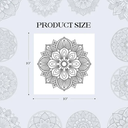 Vista 2 de Hiwhy 48 tarjetas para colorear de mandala de 10 x 10 pulgadas, cartulina para colorear para aliviar el estrés, relajación, patrón de mandala