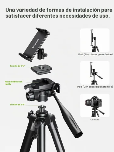Vista 3 de Elitehood - Trípode resistente para iPad de 68 pulgadas, ultra estable, para iPad Pro 12.9