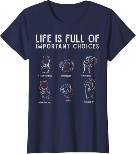 Vista 43 de Tipos de béisbol Pitches Life Choices Jugador Camiseta