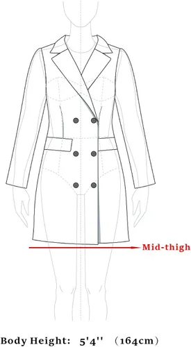 Vista 7 de Allegra K Abrigo largo de invierno con cuello de chal para mujer, Café